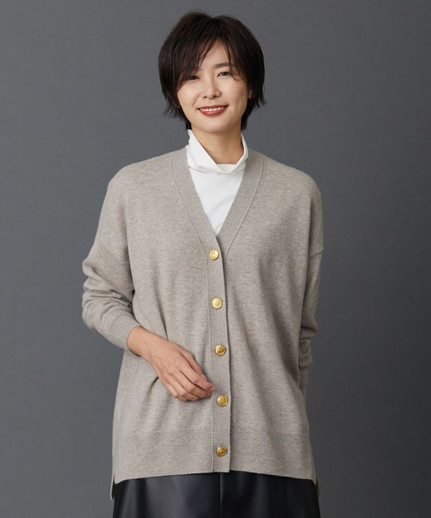 J.PRESS LADIES 【120周年企画・洗える】CASHMERE BLEND カーディガン ベージュ系