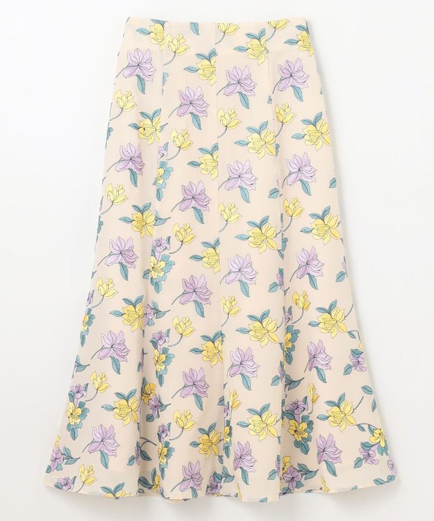 GRACE CONTINENTAL フラワー刺繍フレアスカート キナリ