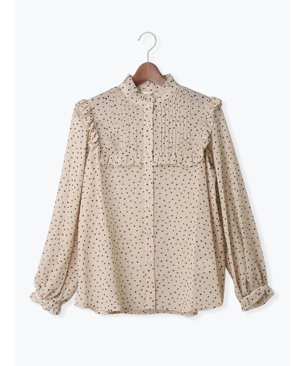 Te chichi パターンアソートシフォンフリルブラウス ベージュ