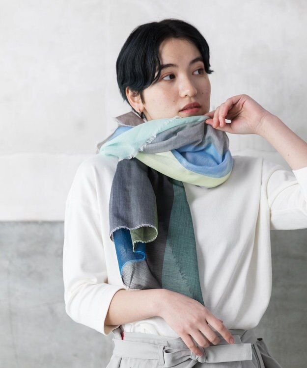 POLS 播州織 極細コットンストール Sサイズ ブルー