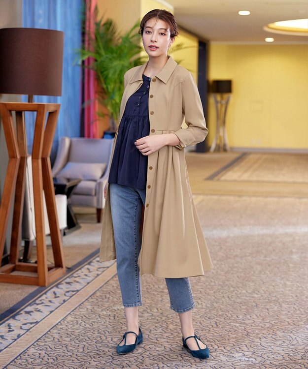 Tiaclasse 【安田美沙子さん着用・洗える】ストレッチストレートデニム ブルー