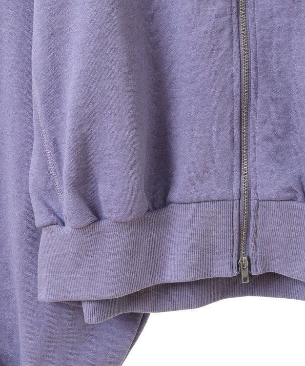 Green Parks ウ゛ィンテージ風ｚｉｐ裏毛カーディガン Purple