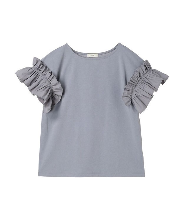 earth music&ecology フリルスリーブカットソー Sax