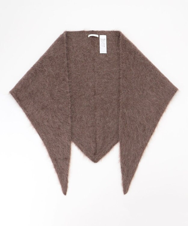 自由区 ファーカシミヤ ストール ダークキャラメル