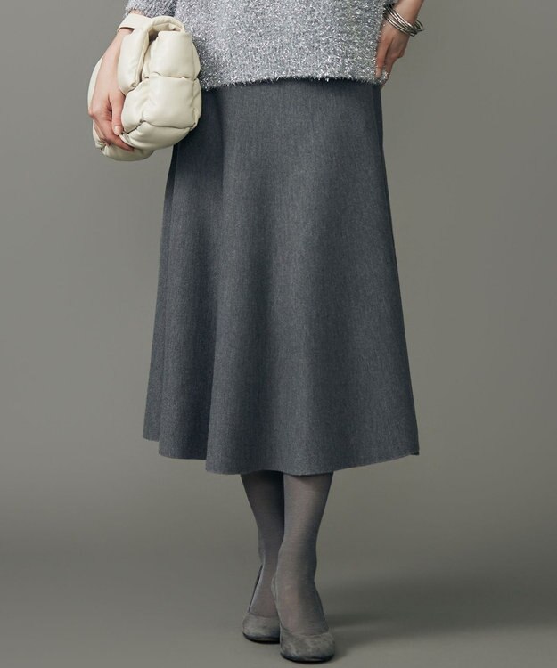 自由区 S 【カタログ掲載】ウールミラノニットフレア スカート グレー