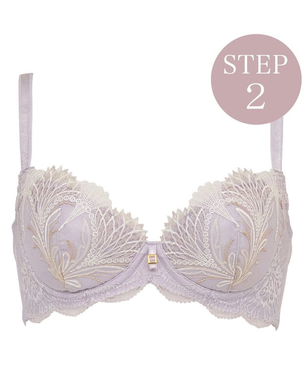 BRADELIS New York 【BRADELIS New York/ 育乳補整ブラ・STEP2 寄せる】ローズステップ2ブラ26S1 補正下着 しっかり谷間を作るブラ ライラック