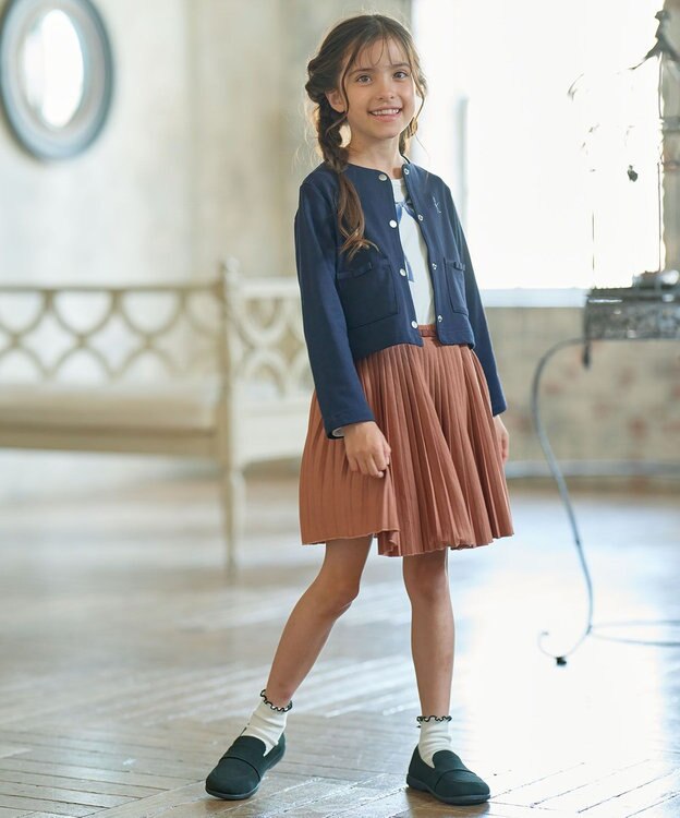 組曲 KIDS 【110-140㎝】スナップボタン カーディガン ネイビー系