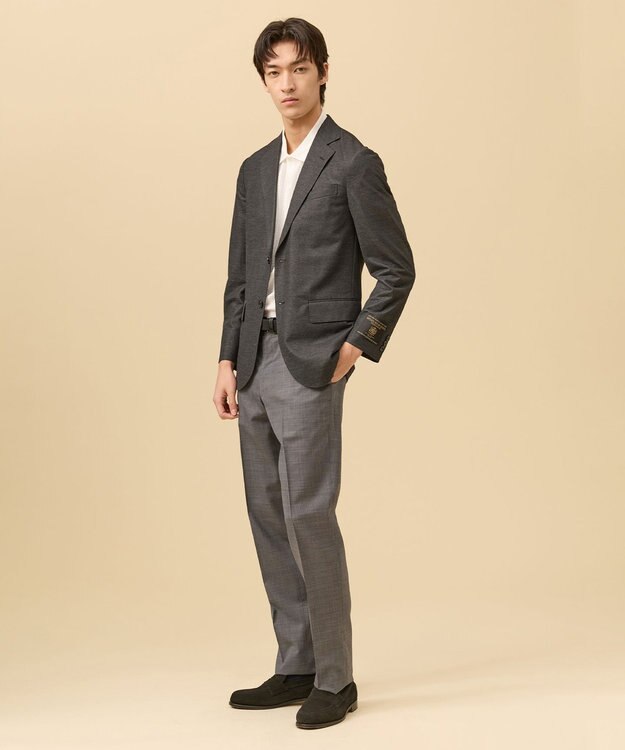 J.PRESS MEN 【洗える / 高通気性 / ストレッチ性 / 防シワ】プレーンウィーブ スラックス / ノータック ライトグレー系