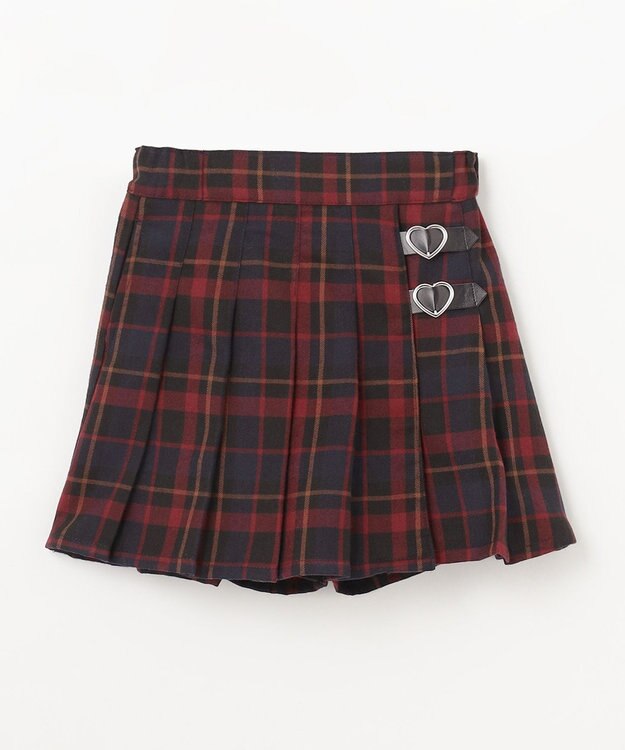 ANY KIDS チェック柄 プリーツ キュロット 赤系チェック