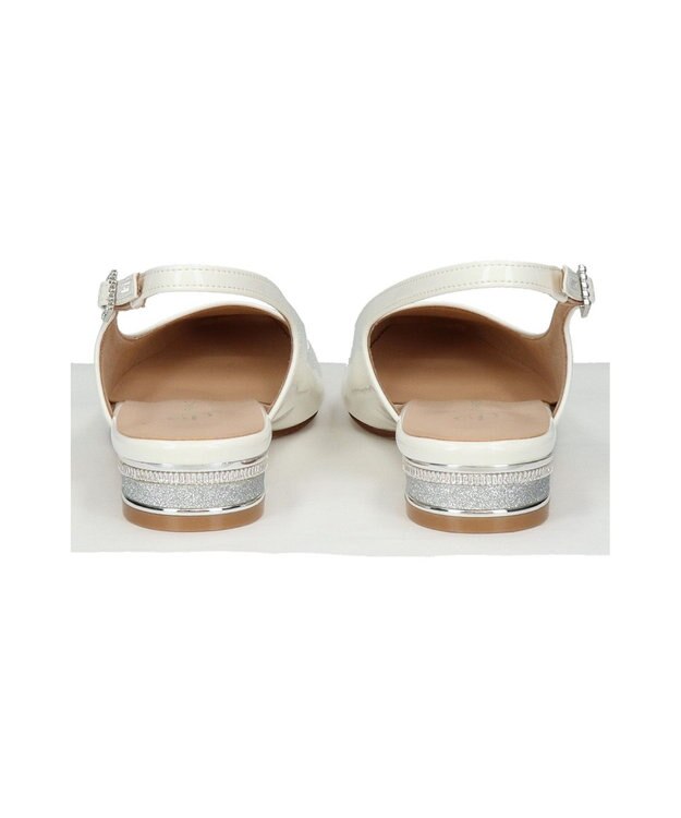 Bridget Birkin 【PARADIS COULEUR】ビジューレーンバックバンドパンプス アイボリーエナメル