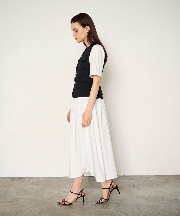 GRACE CONTINENTAL レイヤードコンビワンピース ブラック