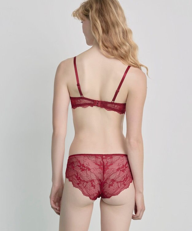 une nana cool 【ベロアのレースが特別感を演出】クリスマスモチーフブラ レッド