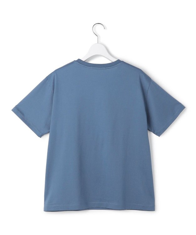 23区 シルキータッチ ベーシック Tシャツ ダルブルー系
