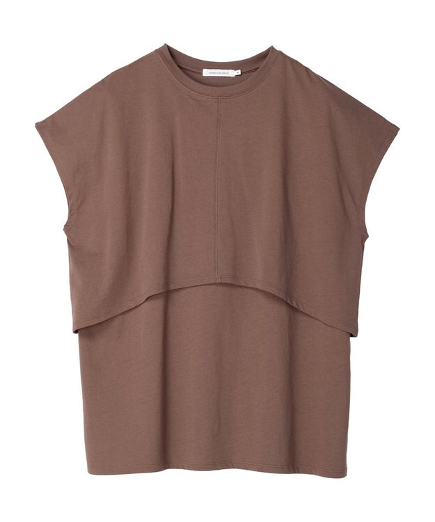 AMERICAN HOLIC レイヤードフレンチスリーブカットチュニック Brown