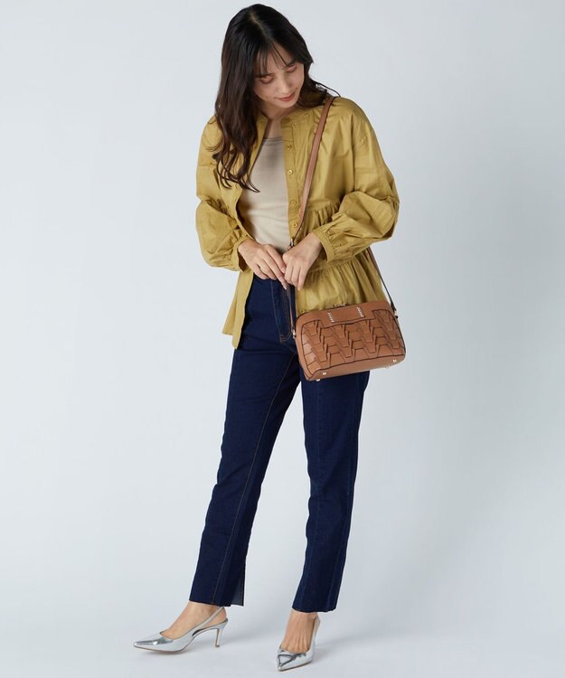 LA BAGAGERIE 【veganview】v piece mesh shoulder bag グレージュ