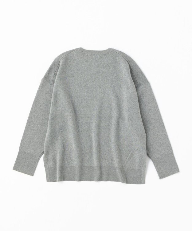 UNFILO 【新色追加】スウェットライク ロゴニット グレー×ネイビーロゴ