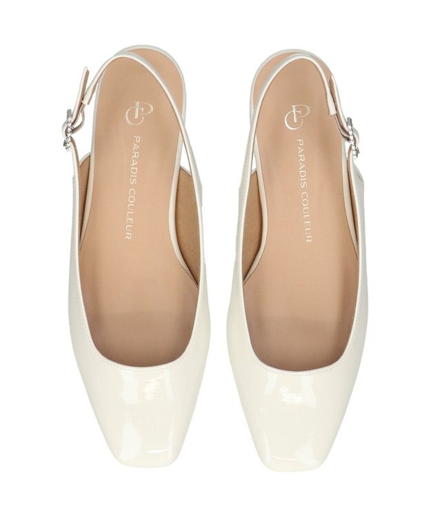 Bridget Birkin 【PARADIS COULEUR】ビジューレーンバックバンドパンプス アイボリーエナメル