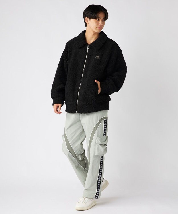 OP／FILA 【Kappa】カジュアル ボアジャケット ブラック