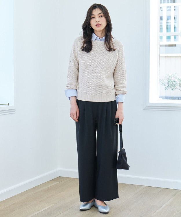 ANY 【手洗い可/UVカット】シャイニーコットンニット ベージュ