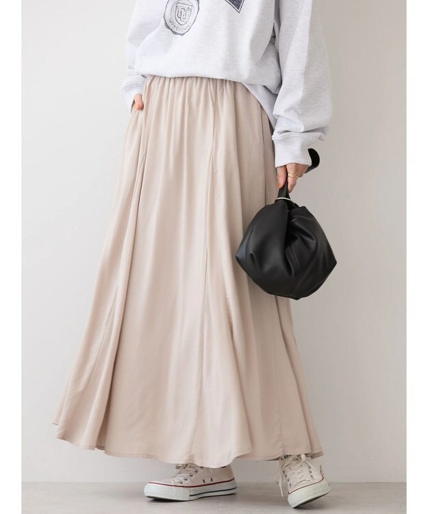 AMERICAN HOLIC サラックールギャザースカート Gray Beige