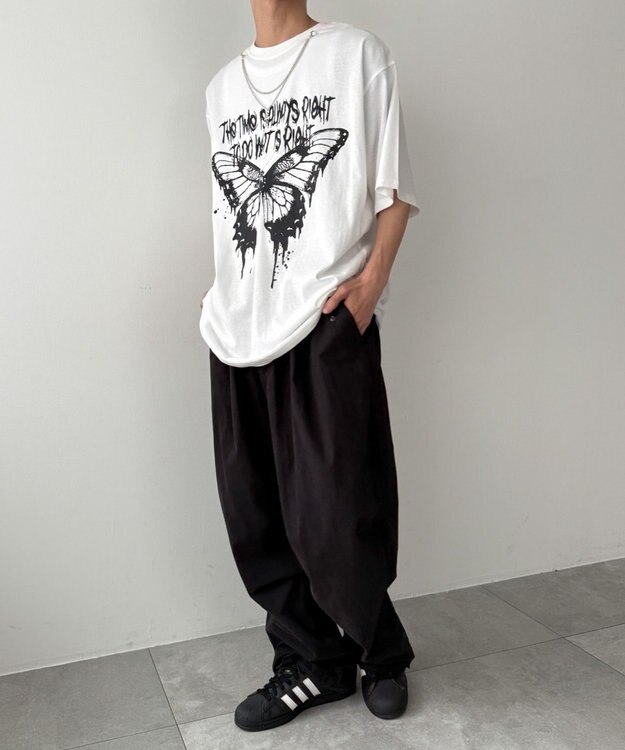 WEGO アクセ付きハードグラフィックT（SS） ホワイト