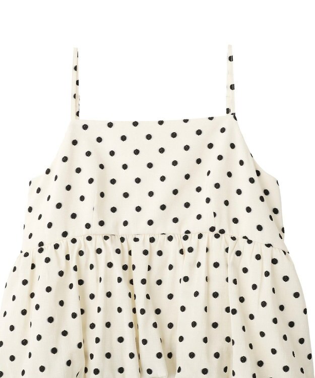 YECCA VECCA ドット柄バルーンキャミワンピース Ivory