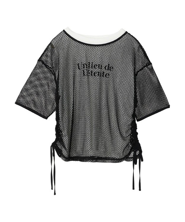 Green Parks ＳＥＴ２点　メッシュ＋ノースリーブロゴプルオーバー Black