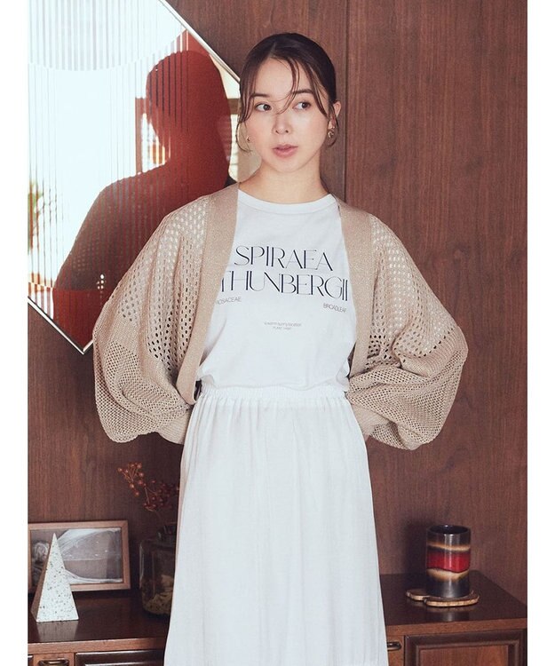 earth music&ecology メッシュボレロ Beige