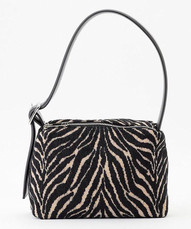 ICB スクエアワンハンドル バッグ 起毛ゼブラ系