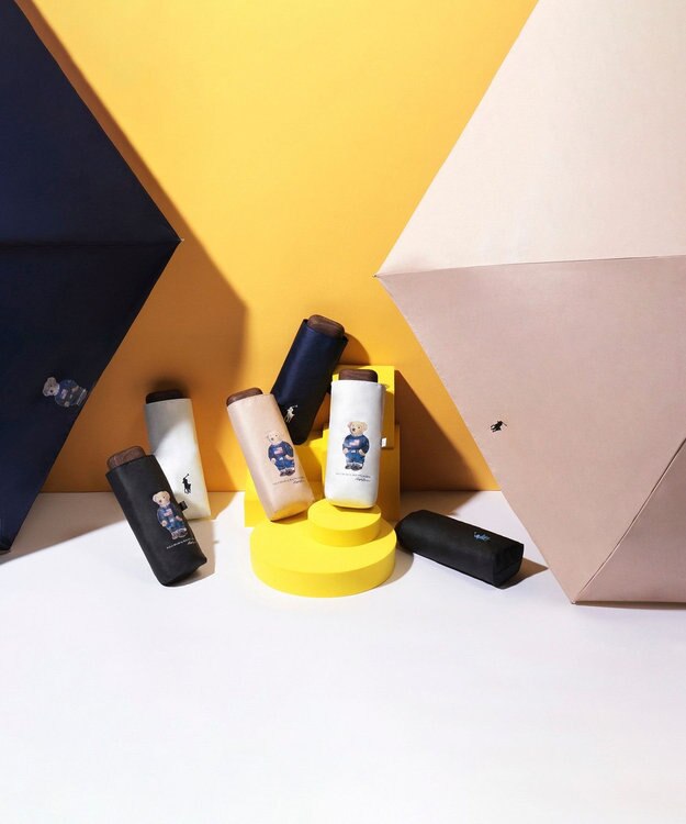 MOONBAT 【WEB限定】POLO RALPH LAUREN(ポロ ラルフローレン) 晴雨兼用日傘 折りたたみ傘 コンパクト PPワンポイント刺繍 一級遮光 遮熱 UV ベージュ