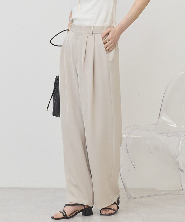 AMERICAN HOLIC 【イージーケア】ドレープパンツ Light Beige