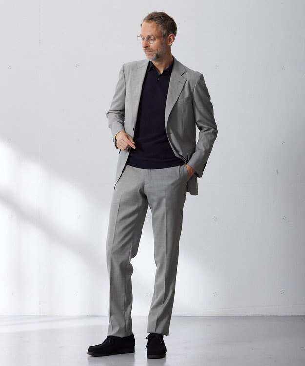 J.PRESS MEN 【J.PRESS MOVING】REDA ACTIVEマイクロハウンドトゥース スラックス ブラック系8