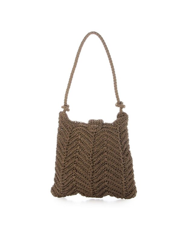 UNBILLION カシュカシュ cachecache / 山波編みトート カゴバッグ ブラウン