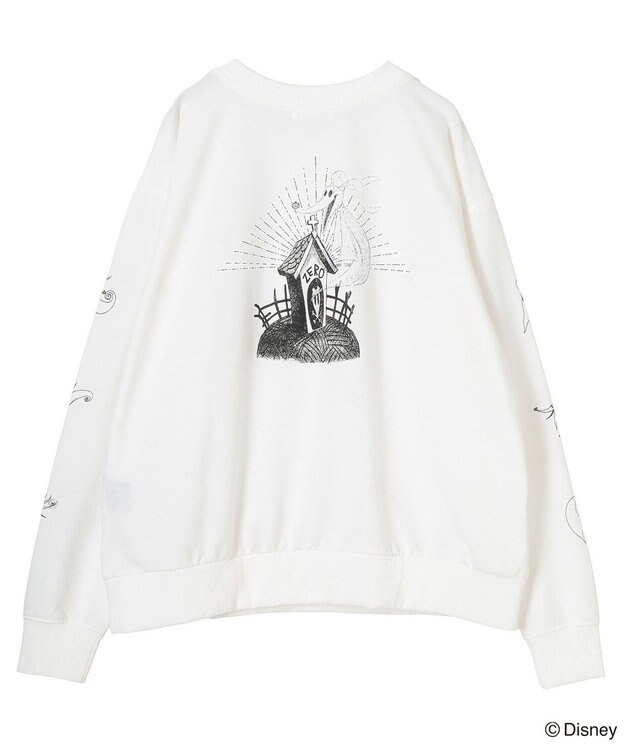 Green Parks ナイトメア／袖プリントミニ裏毛プルオーバー White