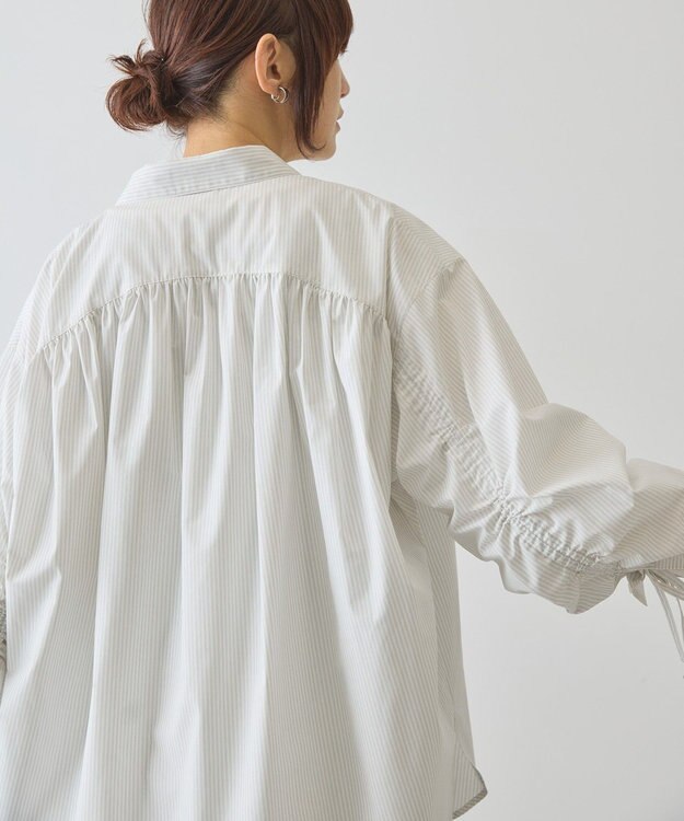 AMERICAN HOLIC 【イージーケア】バックギャザーリボンシャツ White