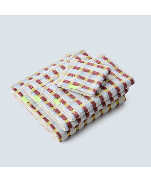 COQ 【SUPER ZERO】PLAID GEO チェックバスタオル レッド