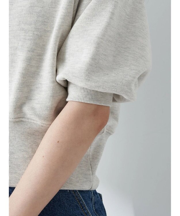 earth music&ecology ハーフジップショートプルオーバー Light Gray