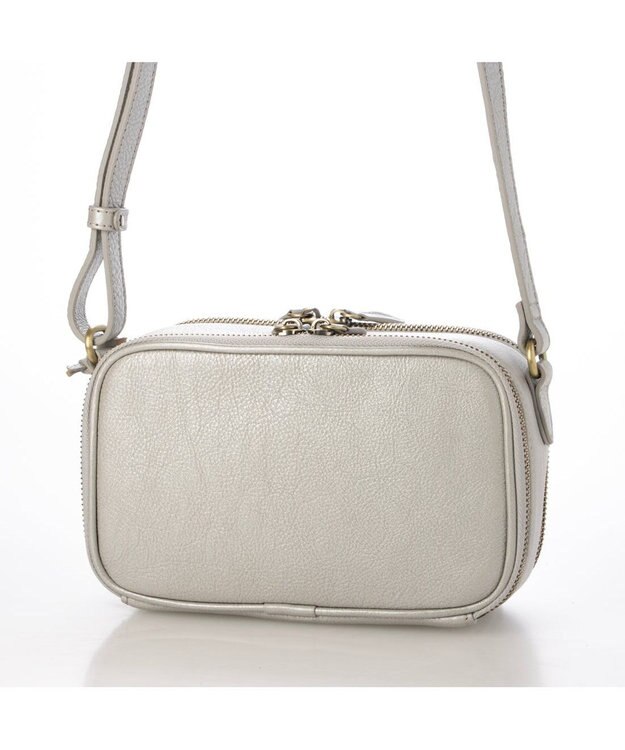 UNBILLION アトランタ ATLANTA / 牛革BOX型ウォレットショルダー シルバーグレー