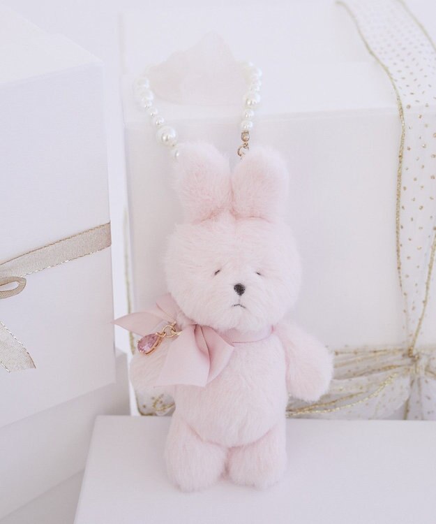 Maison de FLEUR ビジューリボンラビットチャーム Pink