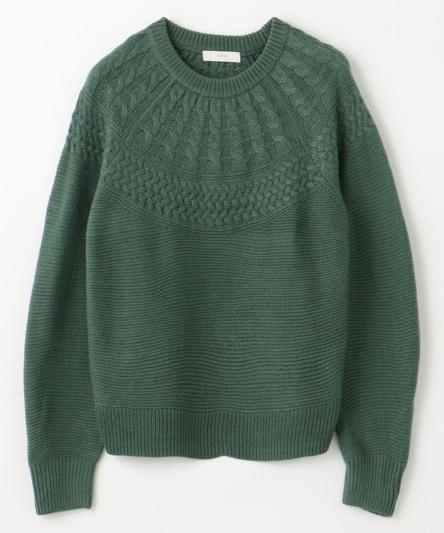 ANY 【洗濯機可能】ソフトアクリル求心ニット グリーン