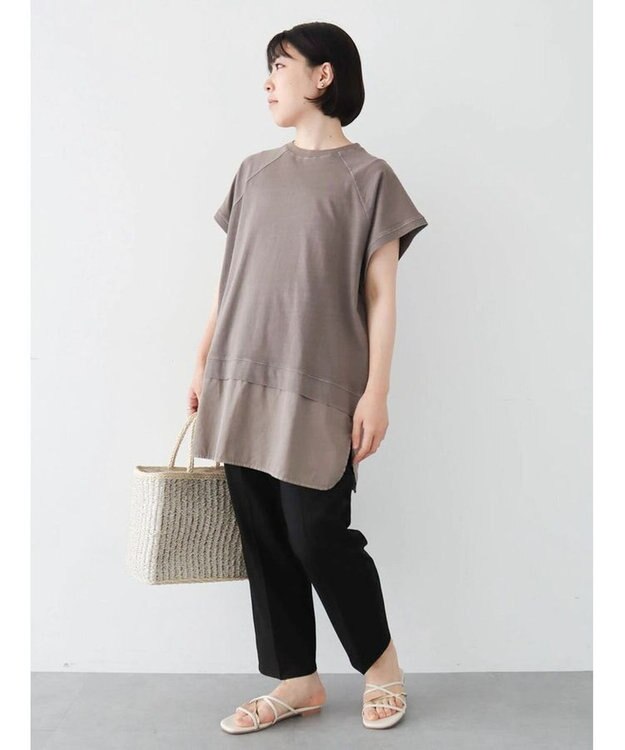 Green Parks ピグメントフレンチスリーブチュニック Brown