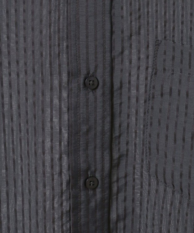 AMERICAN HOLIC シャドーストライプオーバーシャツ Charcoal Gray