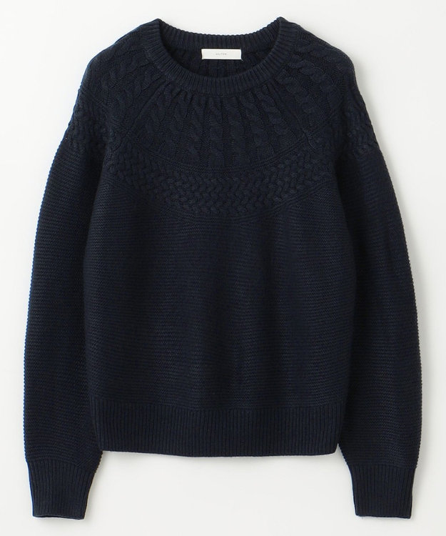 ANY 【洗濯機可能】ソフトアクリル求心ニット ネイビー