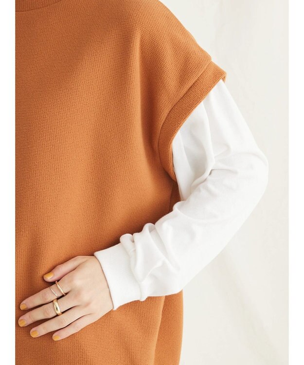 CRAFT STANDARD BOUTIQUE 起毛ワッフルレイヤード風プルオーバー Orange