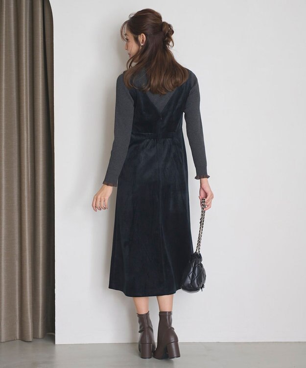 Feroux ベロア ジャンパースカート ブラック系