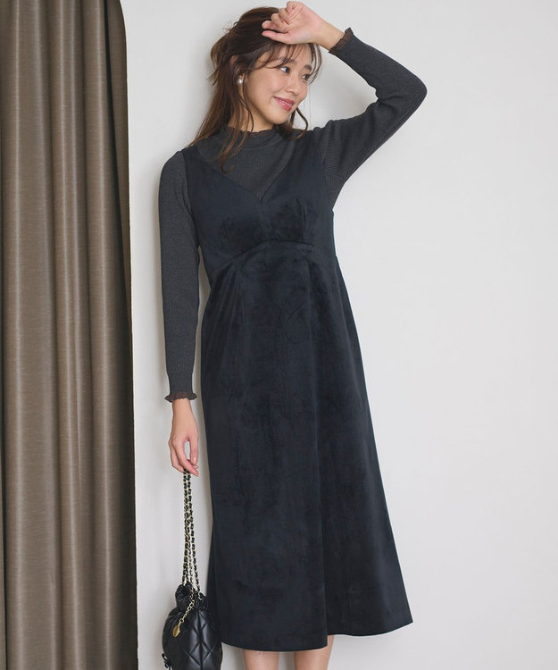 Feroux ベロア ジャンパースカート ブラック系