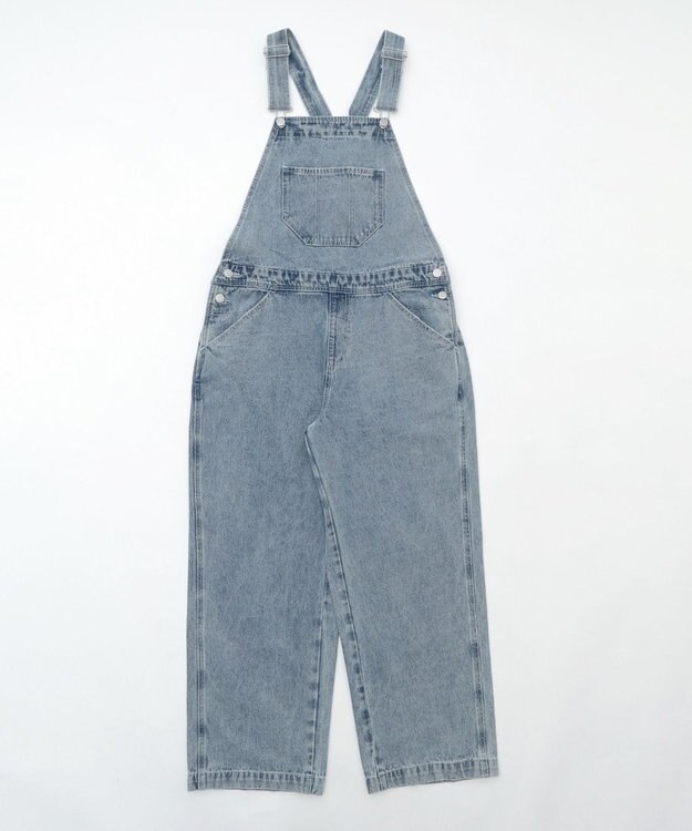 WEGO 【ユニセックス着用/SMサイズ展開】デニムオーバーオール デニム淡加工色