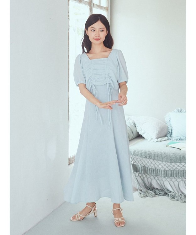 earth music&ecology ＳＥＴ２点パフスリーブブラウス＋キャミワンピース Mint