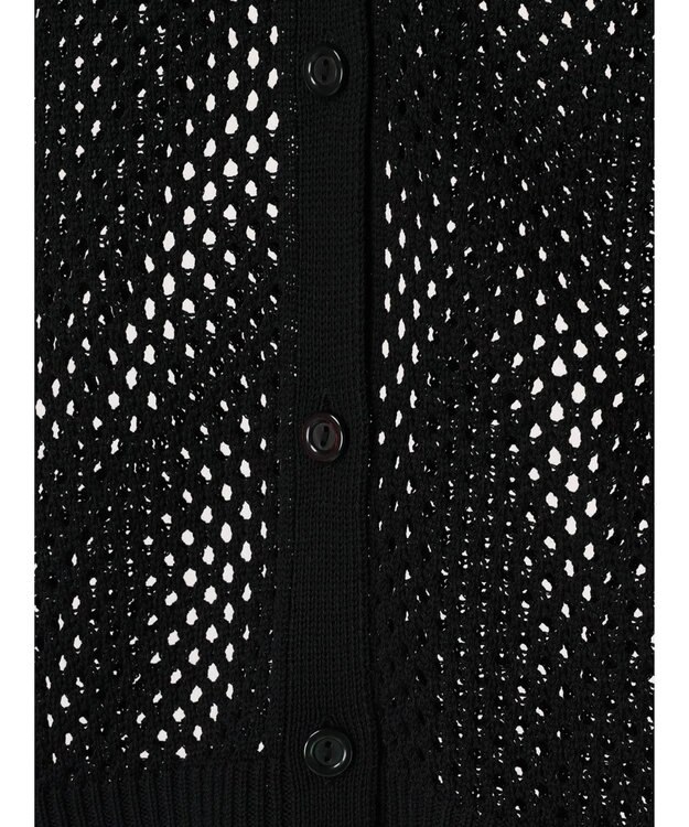 CRAFT STANDARD BOUTIQUE 配色メッシュニットカーディガン Black