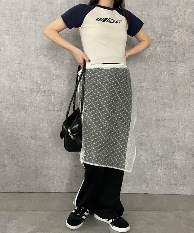 WEGO パイピングラグランT ネイビー